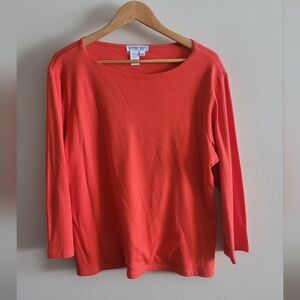 Coldwater Creek basic cotton long sleeved top Women's XL robust orange